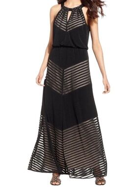 London Times halter maxi dress